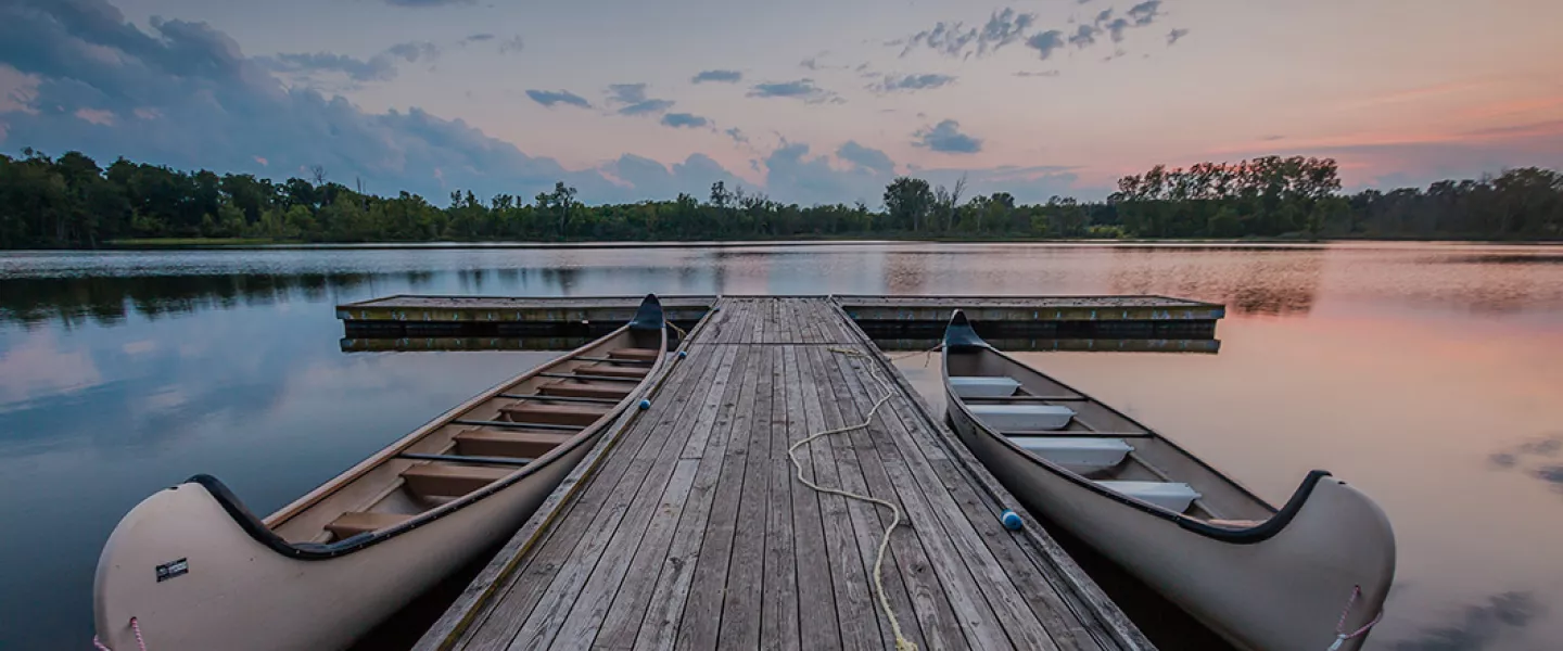 lake at sunset