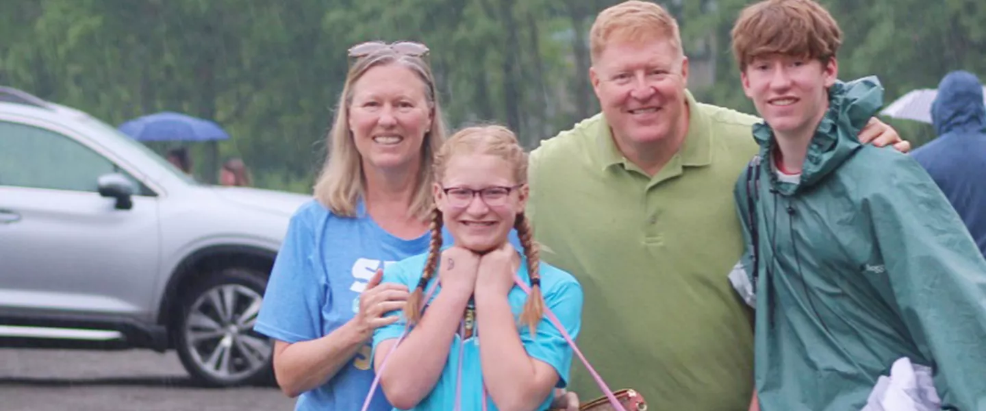 family at camp