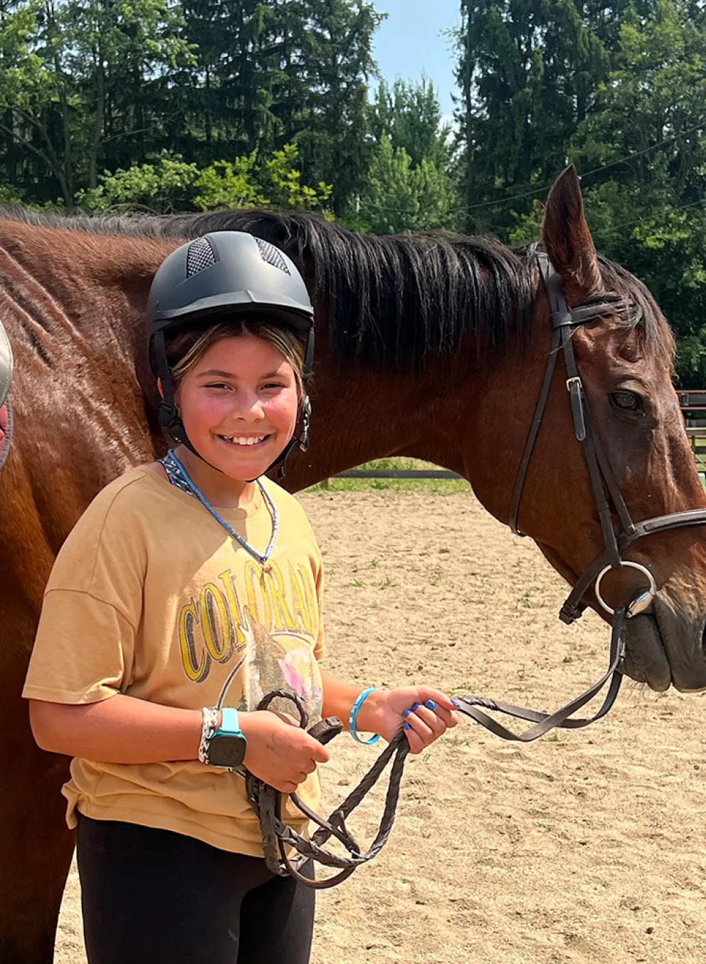 camper with a horse