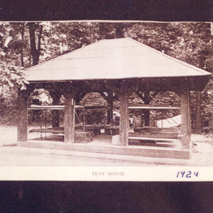 historical image of original tent structure