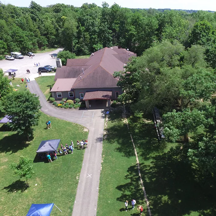 Aerial view of camp